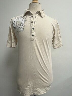 Drifter polo shirt short sleeve skull sword vintage M